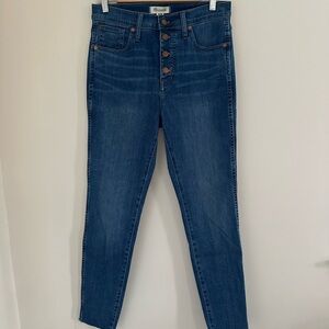 Madewell 10" High-Rise Button Down Skinny Jeans